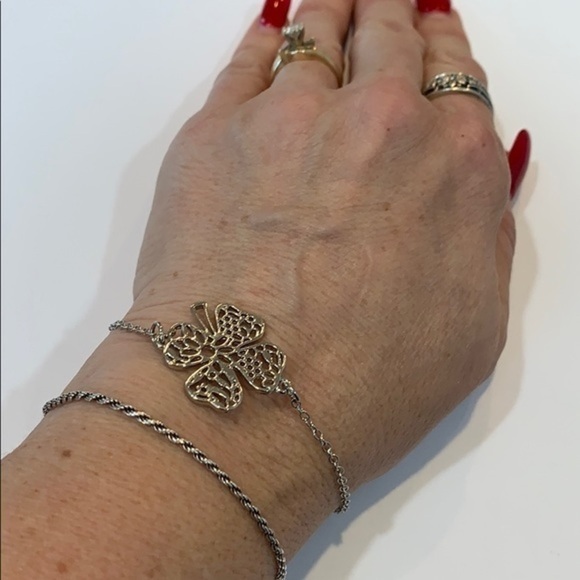 5/25 LBVYR 4 clover luck delicate silver bracelet - Picture 1 of 5